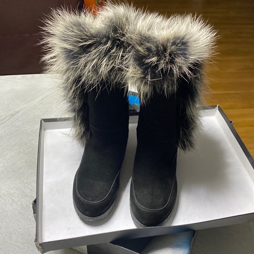 Real Fur Calf Winter Boots/Size 8